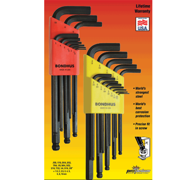 美國Bondhus波頭L型齒尖球端 扳手20499