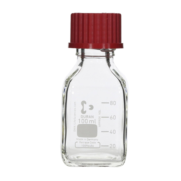 日本SIBATA柴田科學耐熱螺口角瓶帶紅蓋017230-10001A